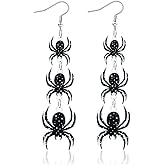 Halloween Earrings for Women Gothic Ghost Spider Bat Earrings Cute Black Acrylic Dangle Earrings Holiday Costume Party Jewelry Accessories