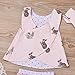 3pcs Baby Girls Rabbit Printed Cross Shirt+Ruffled Leaf Short Pants+Headband Outfit Set (6-12M, Pink)