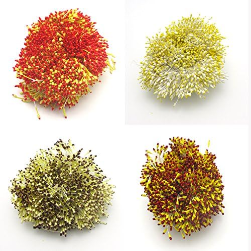 1152pcs Double color tip pistil stamen Flower stamen cake decoration crystal stamens (Mixed colors 9)