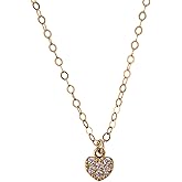 Designed By Stacey Handmade Gold-Filled Chain Jewelry, Sparkly Cubic Zirconia Tiny Heart Necklace, Gifts for Women, Birthday, Anniversary, Wedding, Prom, Homecoming, 16 to 18" Adjustable Chain