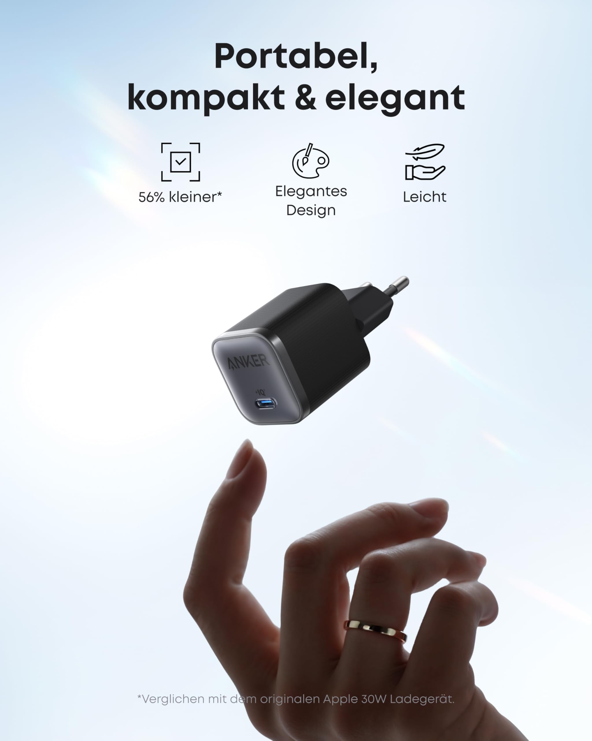 Anker Nano 45W USB C Ladegerät, kompakter Netzteil, Schnellladegerät für iPhone 17/Pro/Pro Max/iPhone Air/16/15, MacBook, Pixel 9, iPad, Samsung Galaxy S25 Ultra/S24 Serie (inkl. 1,8m Kabel) 3