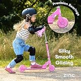 Zinc Kids Folding 2-Wheel Scooter Unicorn with Light Up Wheels 3+ Height view 3