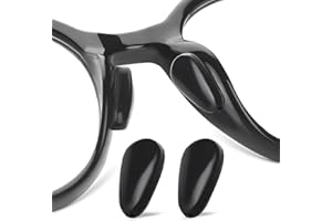 FOFALY Glasses Nose Pads, Anti Slip Eyeglass Nose Pad 3.2mm Heightened Airbag Cushions, Silicone Adhesive Glasses Nose Grips, Teardrop Replacement Nose Pads for Sunglasses (5 Black Pairs)