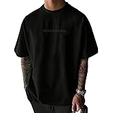 Opomelo Men's Fashion Athletic T-Shirt Oversized Workout Short Sleeve Shirt Casual Crew Neck Cotton Tee