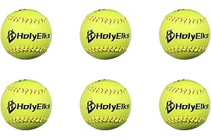 HolyElks Sports Practice Softballs,Official Size and Weight Softball,PU Surface Cork Core Suitable for Bat Heavy Sports Youth Practice Training