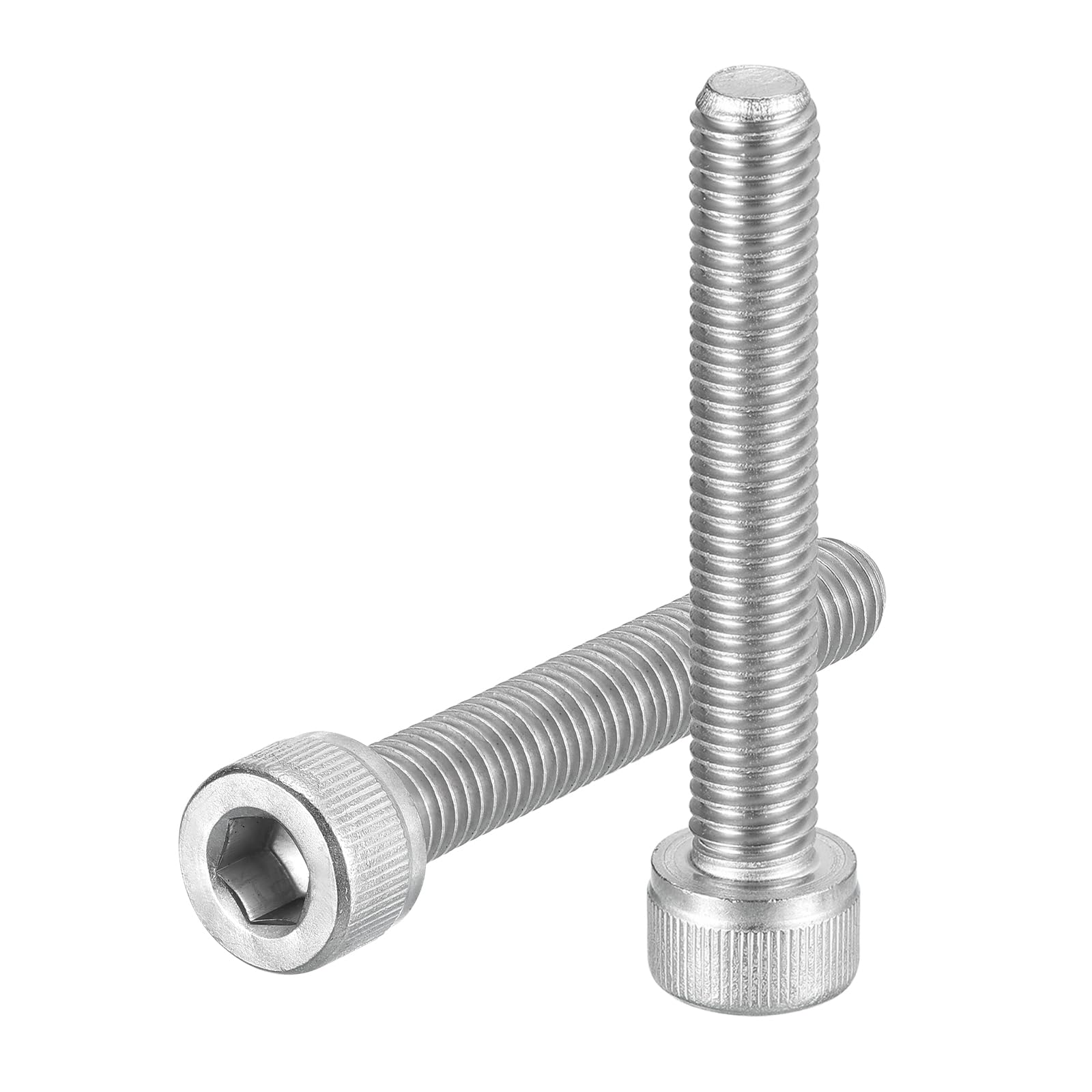 uxcell Hex Socket Bolts (M8-1.25x50), 304 Stainless Steel Hex Socket Drive Screw, Silver Tone, 10 Pcs