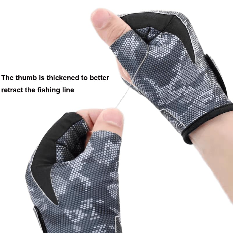 INOGIH UPF50+ Half-Finger Fishing Gloves - Breathable Quick-Dry Sun Protection for Fishing, Kayaking, Cycling, Hiking