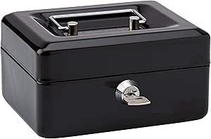 Rapesco SB0006B1 Caja Fuerte Portátil con Portamonedas, 15 cm de ancho, Negro