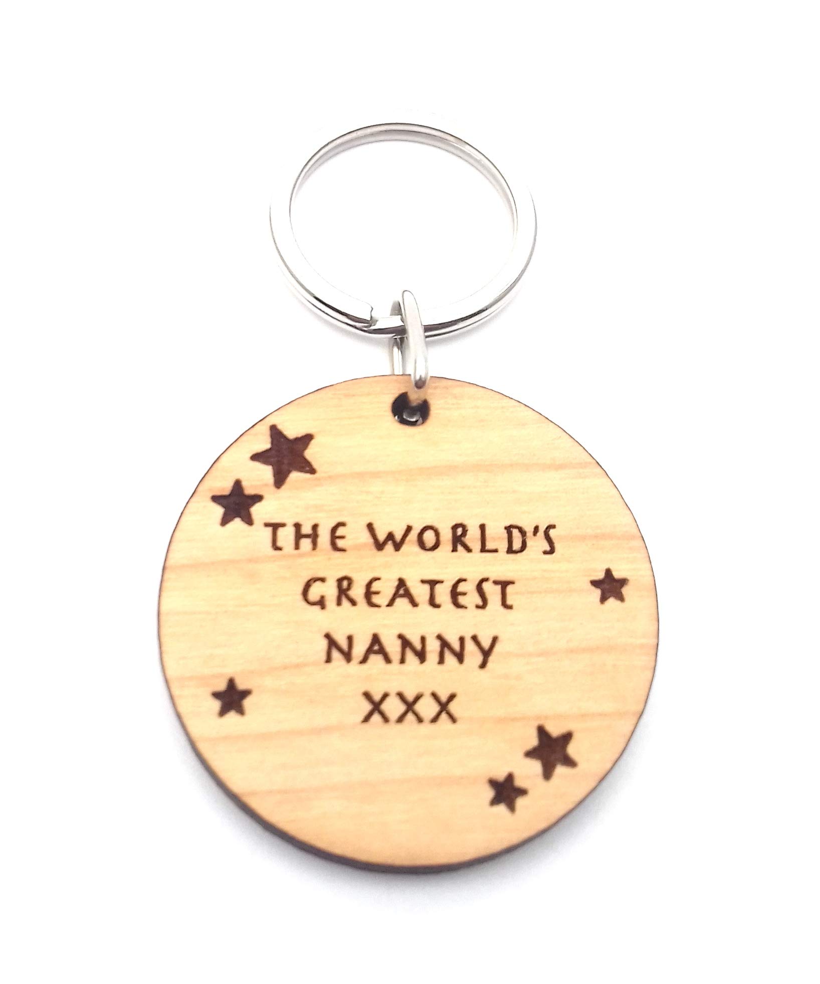 Chris Bag Of Goodies Wooden Keyring Key Ring The Worlds World's Greatest Nanny