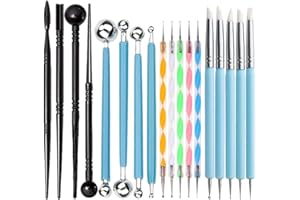 18Pcs Polymer Clay Dotting Sculpting Tools Kit and Pottery Indentation Embossing Supplies for Ceramic Modeling Carving Rock P