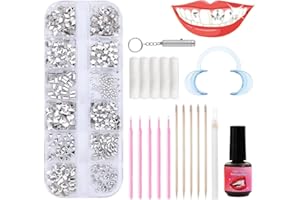 DIY Tooth Gem Kit with Glue and Light – 650pcs Crystal Rhinestones | Professional Tooth Gem Starter Kit Supplies for At-Home 