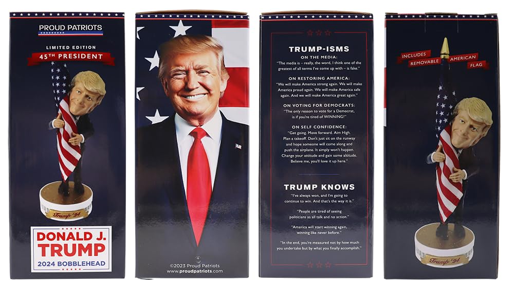 Trump America President Bobblehead Bubble Head Oscillating Doll USA Flag Donald J. Trump Limited Edition Collectible Figure