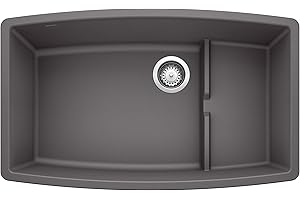BLANCO, Cinder 441476 PERFORMA CASCADE SILGRANIT Undermount Kitchen Sink with Colander