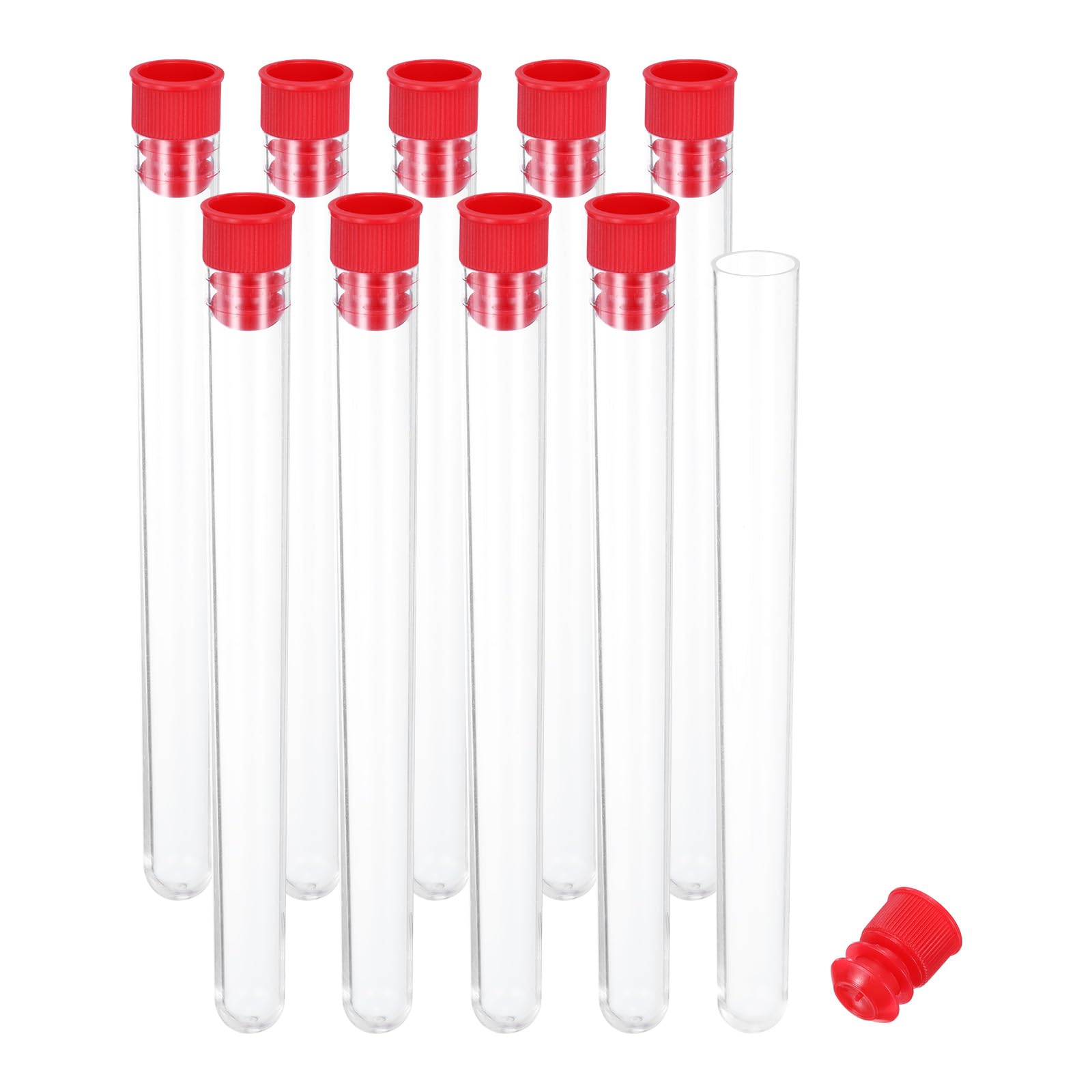 PATIKIL 0.6x6" Plastic Sewing Needle Storage Holder, 10 Pcs Portable Embroidery Needle Pin Toothpick Storage Tubes Case for Craft Knitting, Red