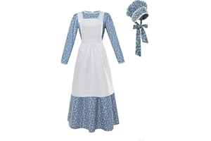 CR ROLECOS ROLECOS Pioneer Costume Dress Womens American Historical Clothing Modest Prairie Colonial Dress