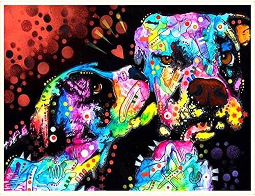 PET SPPTIES 5D DIY Diamond Painting By Number Kits Full Drill Animal Rhinestone Diamond Embroidery Paintings (Dog,30x40cm)