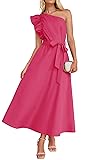ZESICA Women's 2025 Summer One Shoulder Ruffle