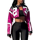 CONCINEROS Women's Faux Leather Jacket Zip Up Cropped Bomber Leather Jacket Women S-XXL