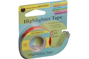 Lee Products Co. 1/2-Inch Wide 720-Inch Long Removable Highlighter Tape, Economy Size with Refillable Dispenser, Orange (13977)
