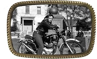 Amazon.com: Marlon Brando On His Motorcycle In Wild One Belt Buckle