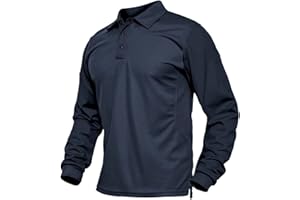 BIYLACLESEN Men's Jersey Golf Polo Shirts Outdoor Pique Performance Tactical Military Long Sleeve Shirts