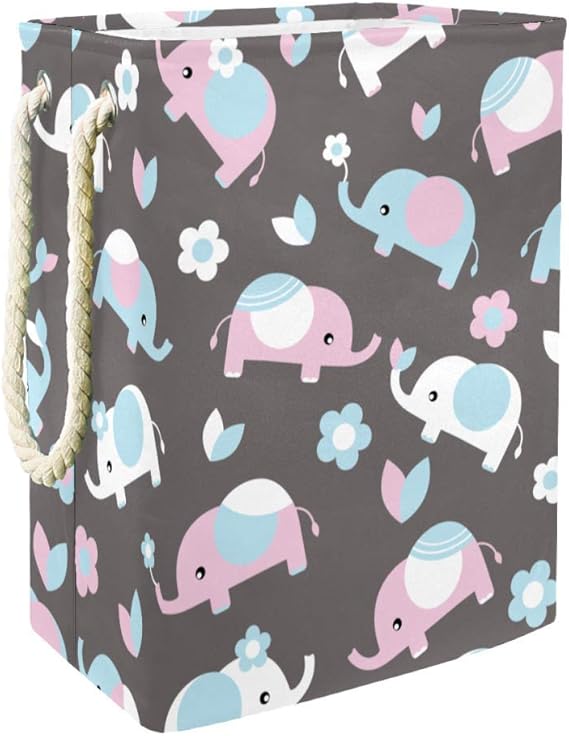 Dibujos Animados Elefante Rosa Cestas De Almacenamiento De Juguetes