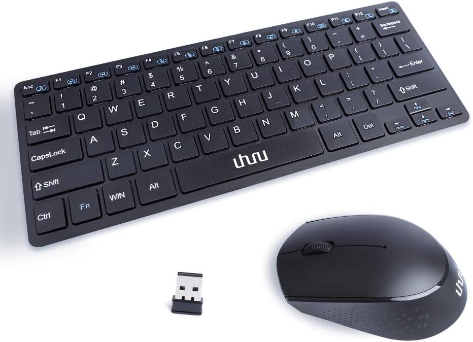 Wireless Keyboard and Mouse Combo, Uhuru 2.4GHz USB Portable Wireless Keyboard and Mouse for PC, Notebook, Laptop, Surface Pro, Windows 10/8/7/Vista/XP (78 Key, Black)