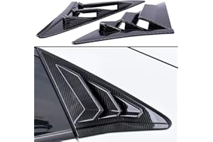 BOLTRY Horry ABS Carbon Fiber Print Rear Side Window Louvers Air Vent Scoop Shades Cover Blinds Trim for Honda Civic Hatchback Type R 2016 2017 2018 2019 2020 2021（Carbon Fiber）