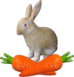 Jet Creations Inflatable Stuffed 30 inch Bunny Rabbit Animal (1) and 25 inch Carrot (2) Bundle Pack Toys for Kids Party Decorations Favors Pool Easter Holiday., JC-A2002, Multi