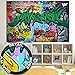Kid’s Room Nursery Photo Wallpaper – Graffiti Wall – Picture Decoration Colorful Writing Pop Art Urban Street Style Hip Hop Image Decor Wall Mural (82.7x55.1in - 210x140cm)