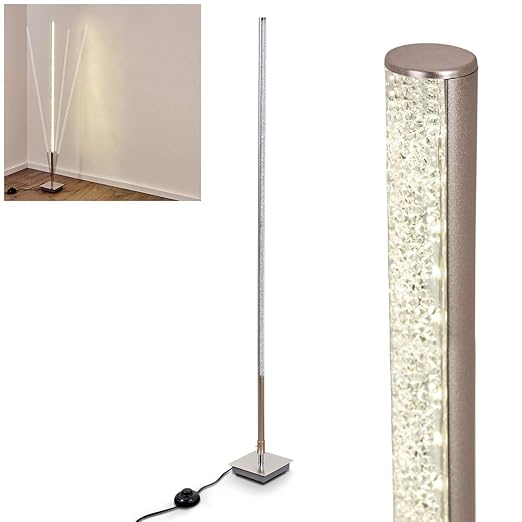 Strip Floor Lamp In Metal Matt Nickel Standing Light For Living