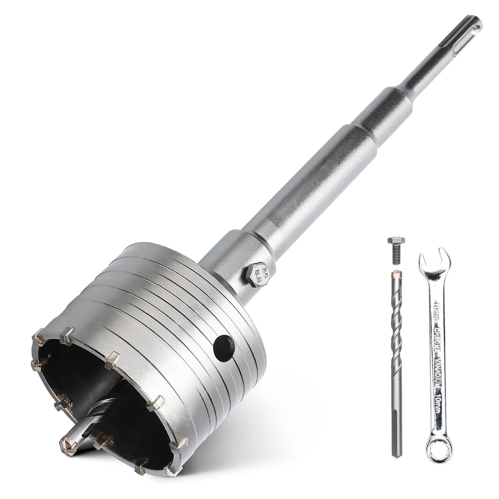 hsawbit 85mm Core Drill Bit SDS Concrete Hole Cutter with 220mm SDS Shank, Masonry Hole Saw Wall Hole Cutter Holesaw for Concrete Brick Wall Stone