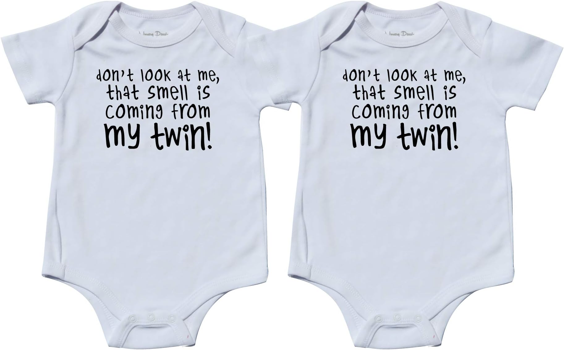 Unisex Twin Bodysuits, Includes 2 Bodysuits, Twin 1 Twin 2, Womb Mates