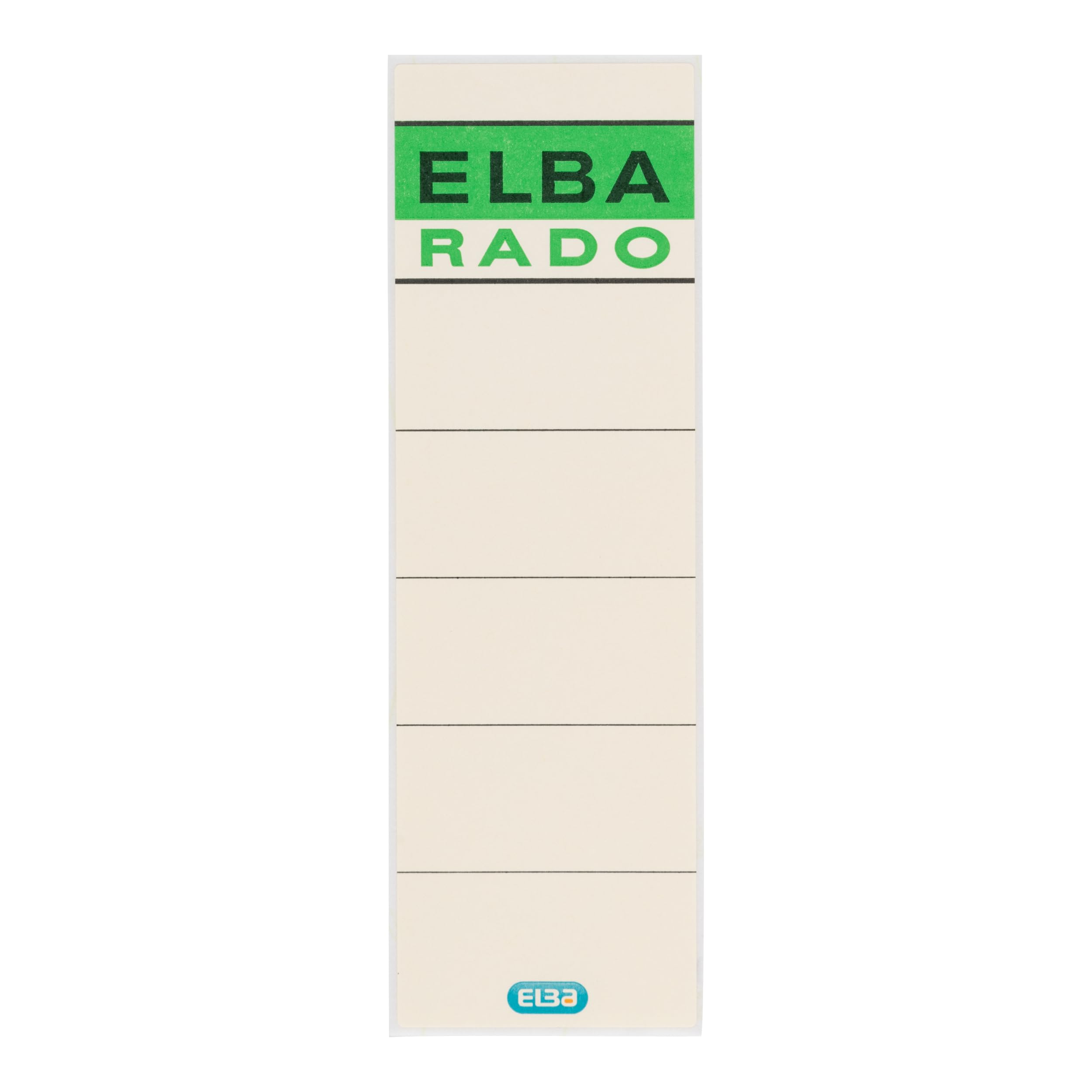 Elba Rado 100420953 Ring Binder Spine Labels, self-Adhesive, Short and Wide, Pack of 10, Cream