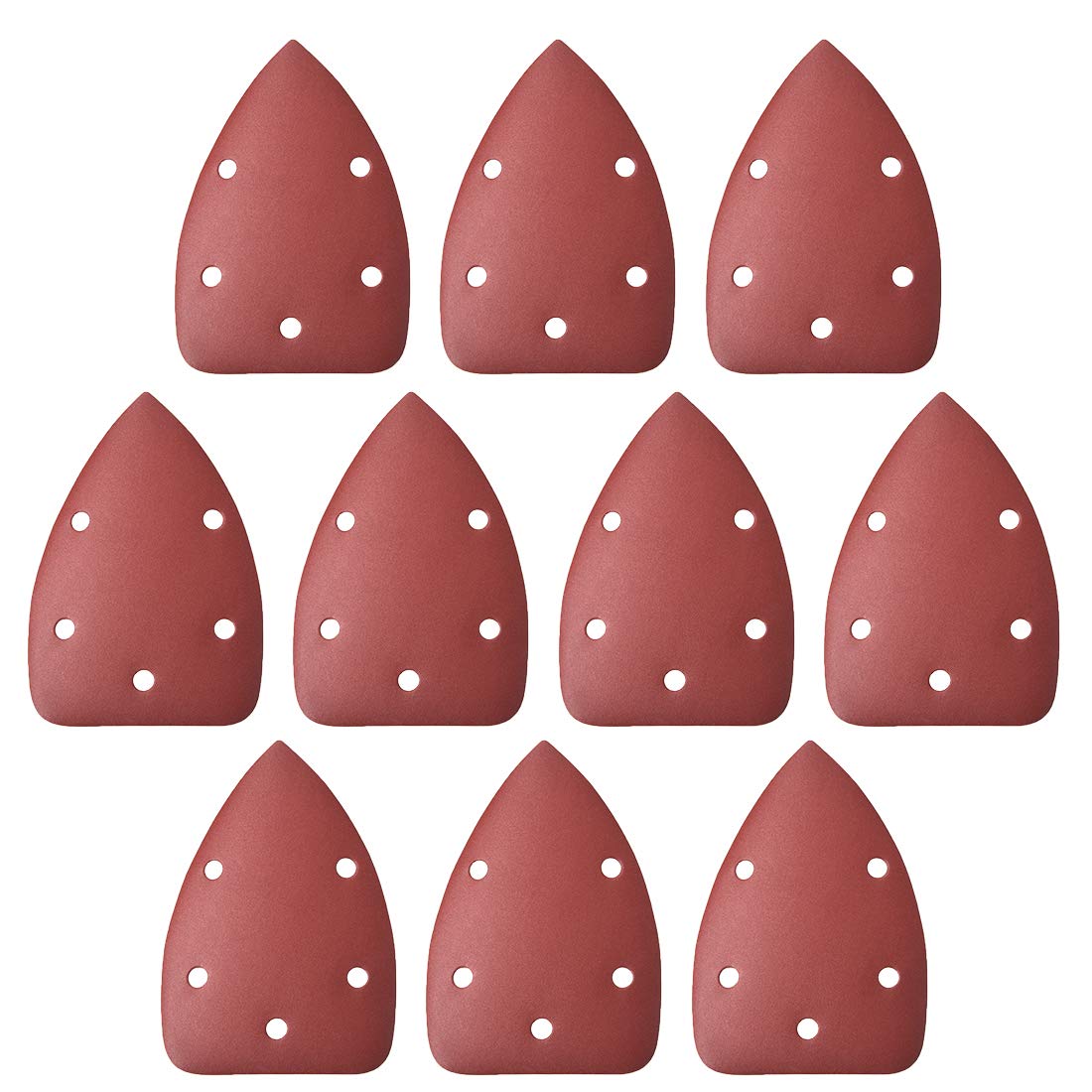 sourcing map Detail Sander Sandpaper, Triangular Sanding Paper, Hook and Loop Sanding Pads, Triangle Oscillating Multi Tool, 400 Grits 5 Holes, 10pcs