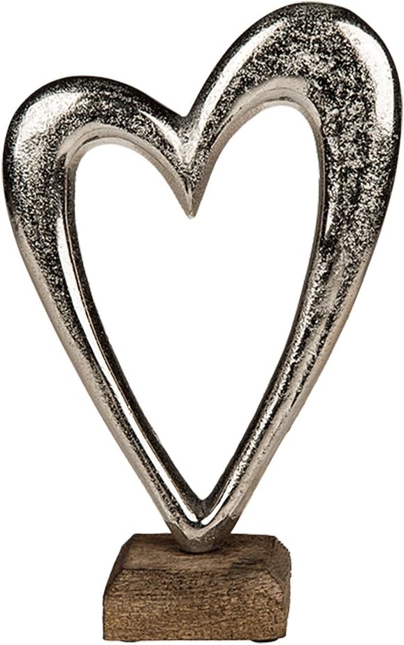 Preis am Stiel Corazón sobre pie de madera, 22 cm, escultura ...