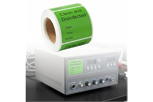 BEMAXYE Clean and Disinfected Indication Label - 2"x2" Writable Self Adhesive Decal Sign Sticker for Lab, Hotel, House Rental, 1 Roll (250 Pcs/Roll)