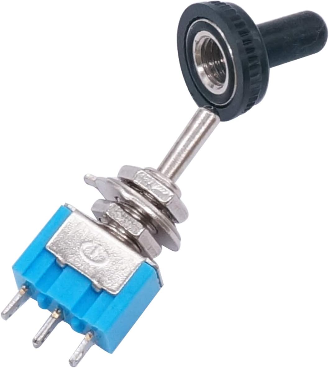Taiss/10pcs MTS-103-MZ ON/OFF/ON Mini Miniature Toggle Switch Car Dash Dashboard 3 position SPDT 3Pin + 10pcs Waterproof Cap - Image 4