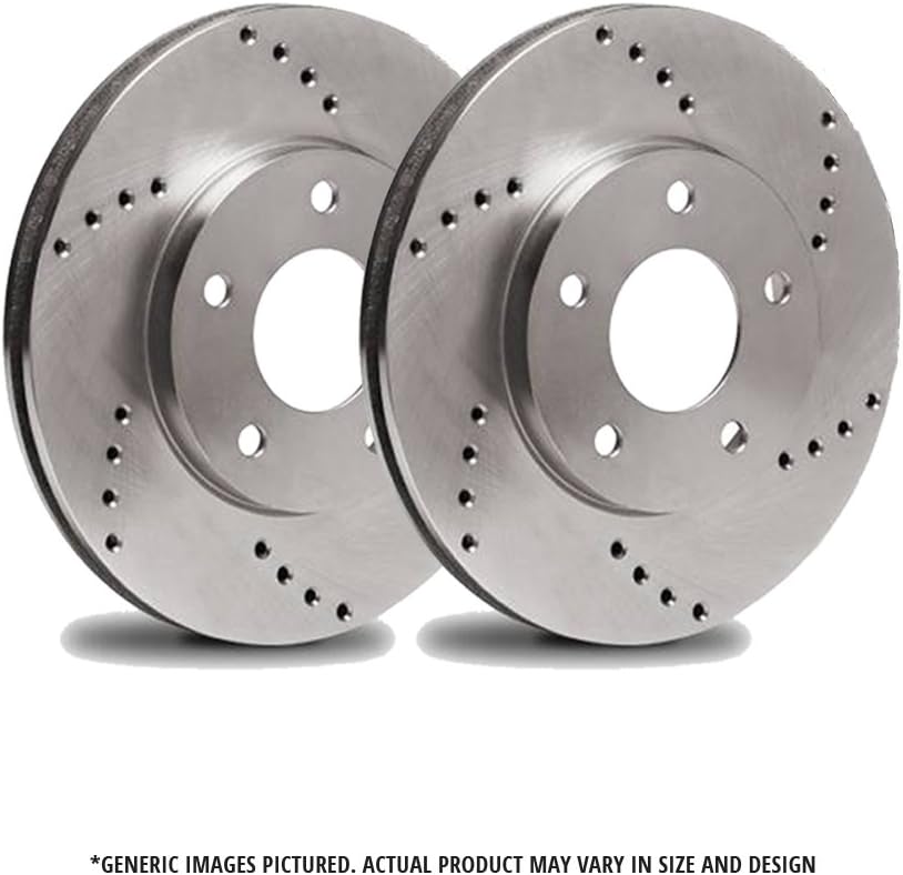 (Front Rotors)2 Heavy Duty Cross Drilled Extra-Life Premium Disc Brake Rotors(LS430)(5lug)