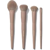 MORPHE Iced Mocha 4 Piece Face Brush Set, 4 Count | Foundation, Concealer, Powder &amp; Blush Brushes, Expertly Engineered, Smooth Streak-Free Complexion Application