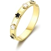 UOOANUO Clover Bracelet Bangle for Women 14K Gold and White Gold Plated Stainless Steel Lucky Jewelry