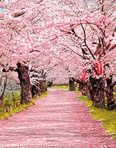 A.Monamour Rosa Romántico Flores De Cerezo Flores Árboles Calle Avenida