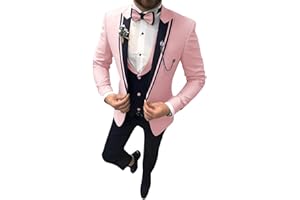 SHUZHXLZANGY Tuxedo for Men 3 Piece Suit Slim Fit Wedding Tuxedos Formal Prom Suits Men Dress Suits with Tie