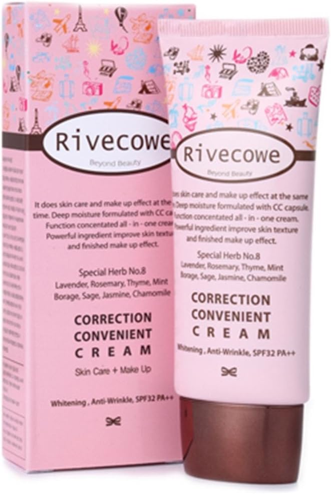 Rivecowe Korean CC Cream 40ml Cosmetic Upgrade BB Whitening Anti-Wrinkle SPF40++