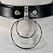 HOMELEX Black 90s Gothic Metal O-Ring Leather Collar Choker Necklace for Girls(LN15)