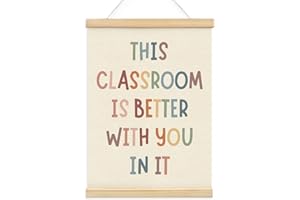 Wheatwin Boho Classroom Decor, This Classroom is Better with You in It Poster Hanger Frame, Teacher Essentials, Positive Motivational Wall Decor, Signs for Teachers 12x16