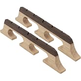 Cheerock 5-String Ebony Maple Composite Banjo Bridge with Dual-Pivot Design | 2 pack, improved tone and sustain, adjustable pivot height, hardwood construction, tenor banjo fit, luthier setup part