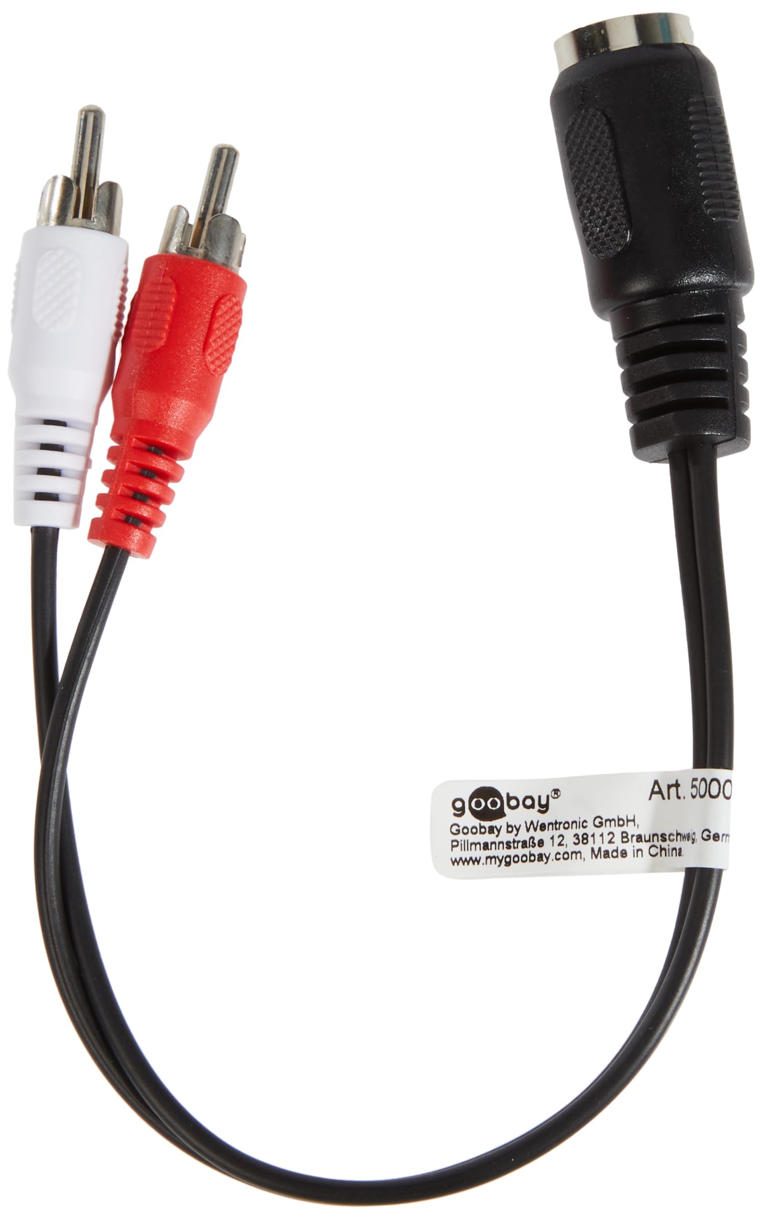 Goobay 50004 Audio Cable Adapter, DIN Female to Stereo RCA Male, 0.2 m Cable Length