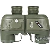 BOSTRON 10X50 Marine Binoculars with Rangefinder Compass, Phone Adapter, IPX7 Floating Waterproof Marine Binoculars for Adults with BAK4 Prism FMC Lens for Sailing Boating Navigation Bird Watching