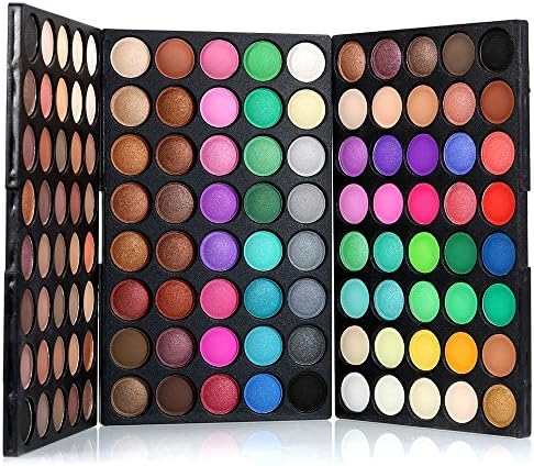 120 Colors Eyeshadow Palette Eye Makeup Set, Natural Nude and Shimmer Combination